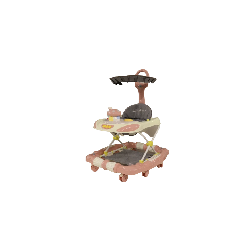 Baby Walker Jungle With Umbrella, Pink & Colorful
