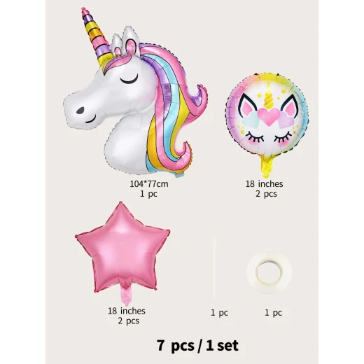 7pcs Unicorn Balloon Set - Image 3