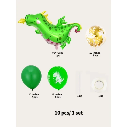 10pcs Cartoon Dinosaur Balloon Set - Image 3