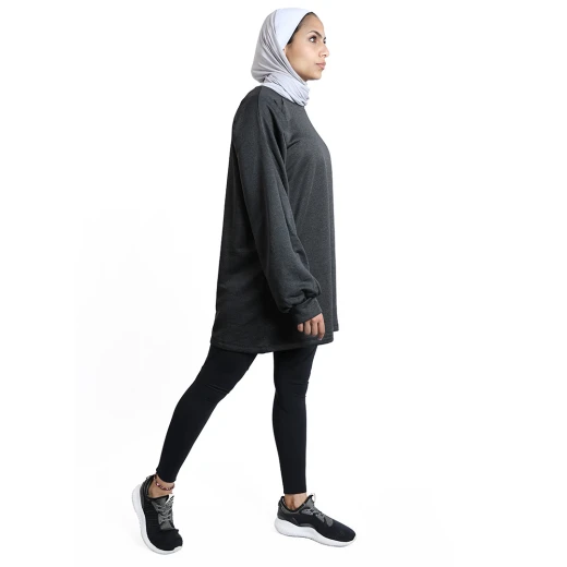 سويت شيرت نسائي كبير الحجم  من أر بي، (كبير/كبير جدا) ، رمادي غامق - أر بي - Image 3