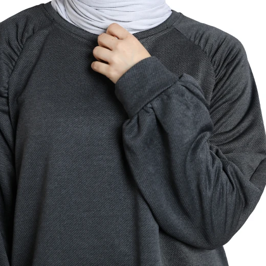 سويت شيرت نسائي كبير الحجم  من أر بي، (كبير/كبير جدا) ، رمادي غامق - أر بي - Image 2