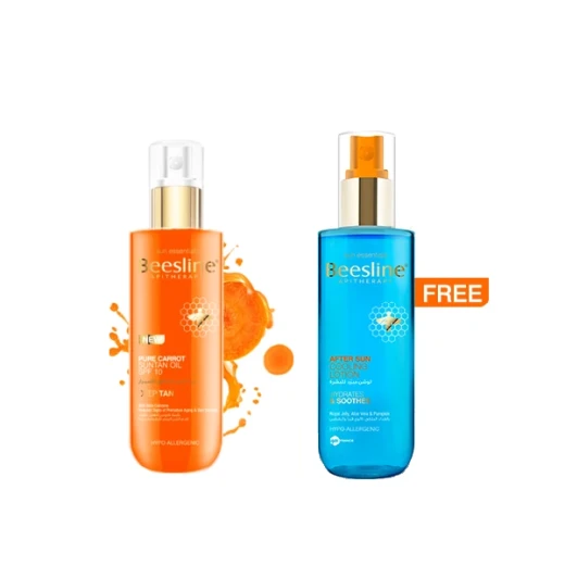 Beesline Pure Carrot Suntan Oil Spf 10 + Free After Sun Cooling Lotion - Beesline - Image 2
