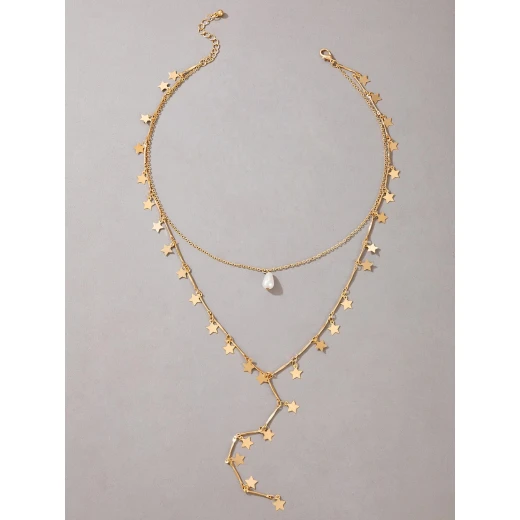 Star Tassel Layered Necklace - Image 2