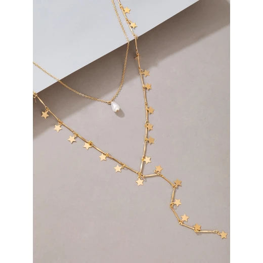 Star Tassel Layered Necklace - Image 3