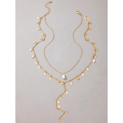 Star Tassel Layered Necklace - Image 4