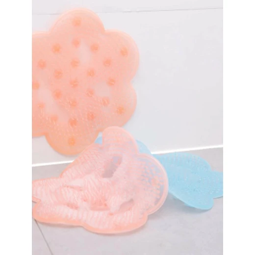 1pc Flower Shaped Bath Foot Brush, Peach - Image 4