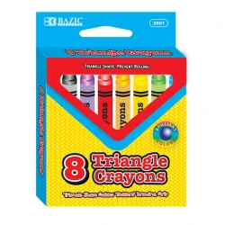 Bazic 8 Color Premium Quality Triangle Crayon
