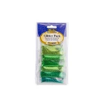 Bazic 6 Green Color Glitter Pack (2g) - Bazic