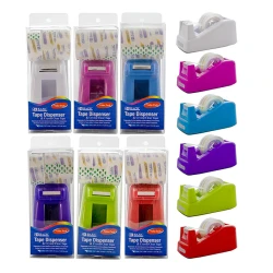Bazic Mini Desktop Tape Dispenser ,1 Pack Assorted Colors