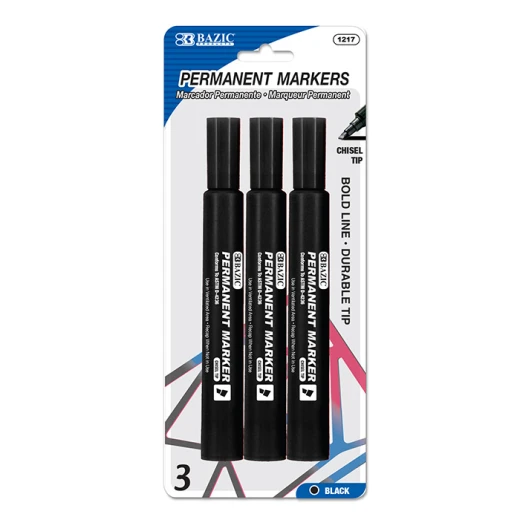 Bazic Black Chisel Tip Jumbo Permanent Marker (3/Pack) Bazic Black Chisel Tip Jumbo Permanent Marker (3/Pack)