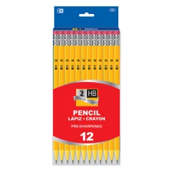 Bazic Pre-Sharpened Yellow Pencil (12/Pack)