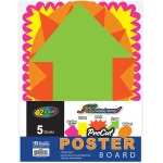Bazic Fluorescent Pre-Cut Poster Board Shapes (5/pack) - Bazic