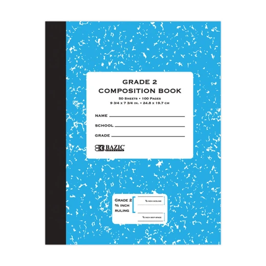 Bazic 50 Count Grade 2 Primary Composition Book, Blue Bazic 50 Count Grade 2 Primary Composition Book, Blue