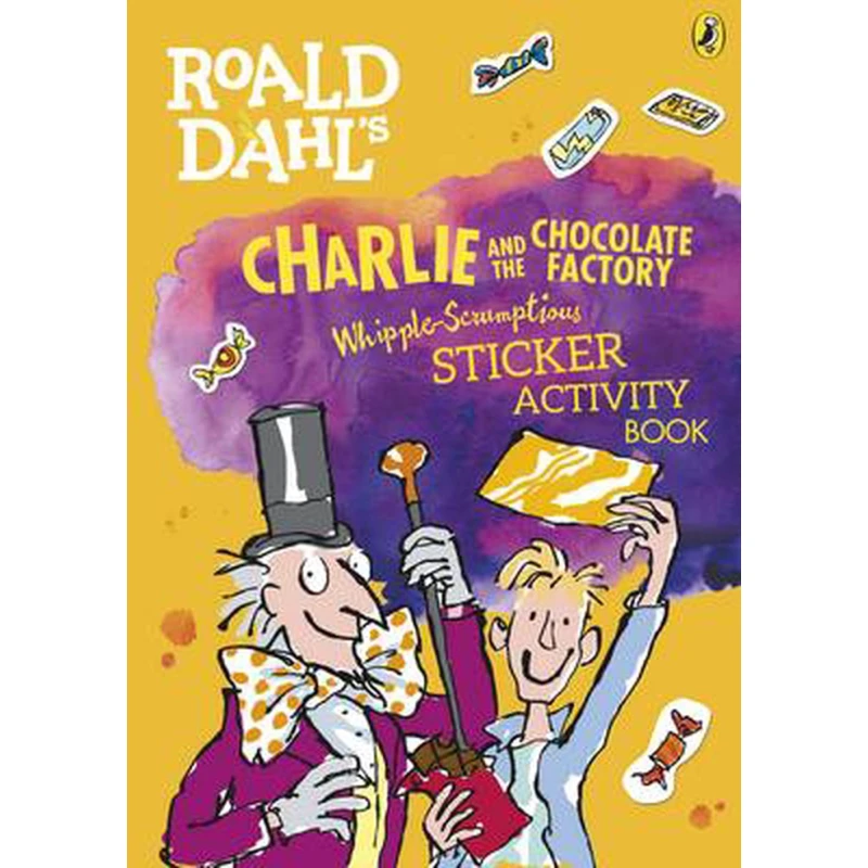 كتاب أنشطة وملصقات مصنع الشوكولاتة لروالد دال: ألغاز ممتعة وأعمال فنية كلاسيكية - Roald dahl