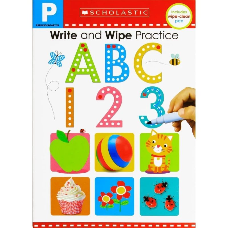 سكولاستيك  ABC كتاب 123 اكتب وامسح الكتاب القابل للطي: المتعلمين الأوائل للمدرسة (اكتب وامسح)  سكولاستيك كتاب - سكولاستيك