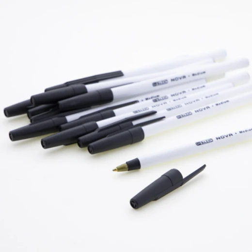 Bazic Nova Black Color Stick Pen (12 / Pack) - Bazic - Image 2