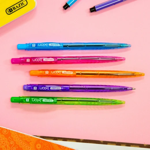 Bazic Ixion Retractable Pen, 5 Pens - Bazic - Image 2