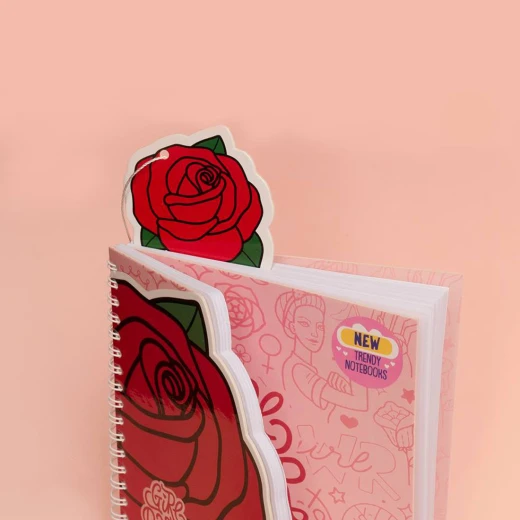 دفتر بأسلاك بتصميم الورد من مفكرة 15 x 18 سم - مفكرة - Image 4