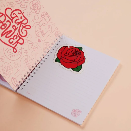 دفتر بأسلاك بتصميم الورد من مفكرة 15 x 18 سم - مفكرة - Image 2