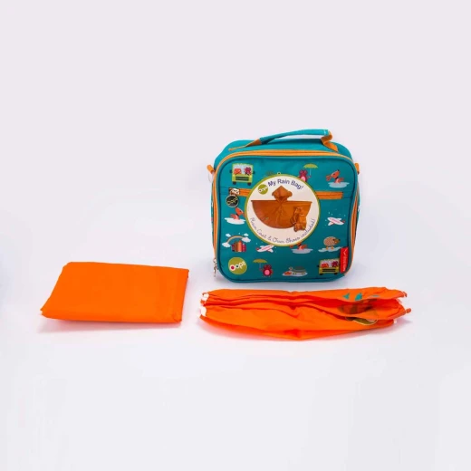 Oops Bag Lunchbox With Raincoat And Overshoes Forest, Blue Color - Oops - Image 4