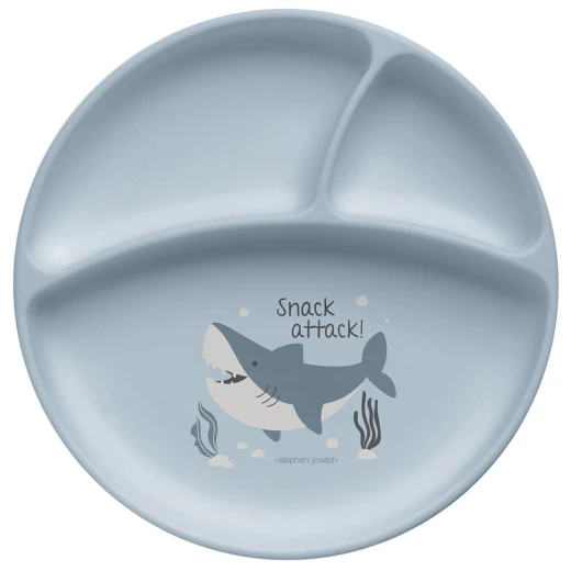Stephen Joseph Silicone Baby Plate Shark Stephen Joseph Silicone Baby Plate Shark