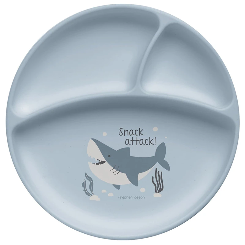Stephen Joseph Silicone Baby Plate Shark - Stephen Joseph