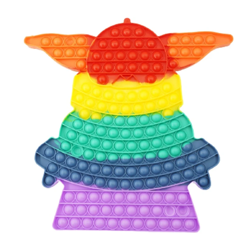 ألعاب تخفيف التوتر بمستشعرات الفقاعات المرحة البوب إت فيدجيت | لعبة رينبو ستاروار كبيرة , ألوان عشوائية - شاكل &amp; رور