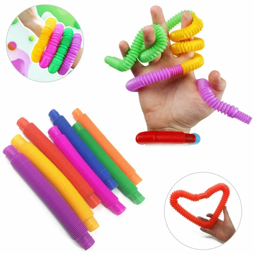 أنابيب السحب والبوب الممتعة للأطفال قابلة للتمدد, ألوان عشوائية, 2 حبة - Image 2