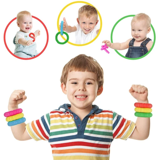 أنابيب السحب والبوب الممتعة للأطفال قابلة للتمدد, ألوان عشوائية, 2 حبة - Image 4