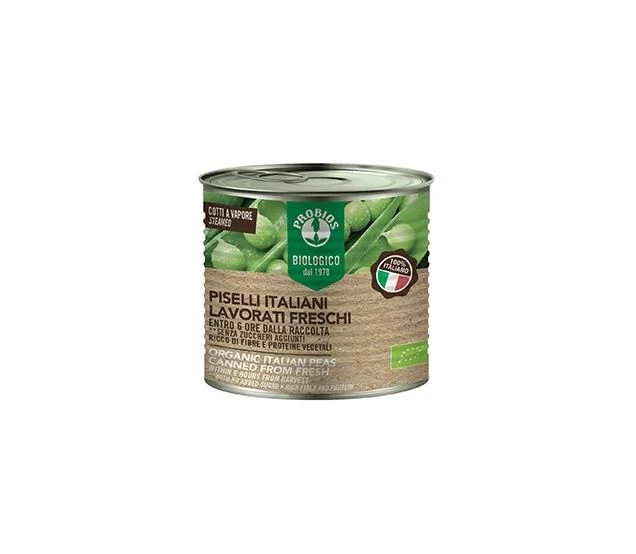 Probios Organic Steamed Peas in Water (340g) - Probios