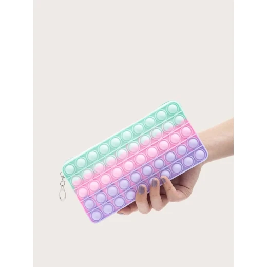 مقلمة ولعبة فقاعة سيليكون حسية بسيطة, ألوان عشوائية, 1 حبة - Image 2