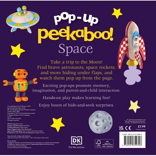 دي كيه ستوري كتاب منبثق Peekaboo! مغامرة الفضاء للأطفال والرضع أغطية تفاعلية للقراءة التعليمية - DK - Image 4