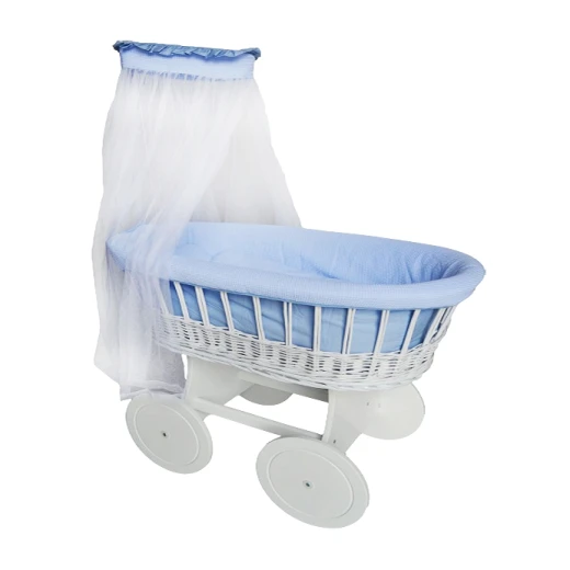 Zeta Delux Wicker Basket Crib,Blue Zeta Delux Wicker Basket Crib,Blue