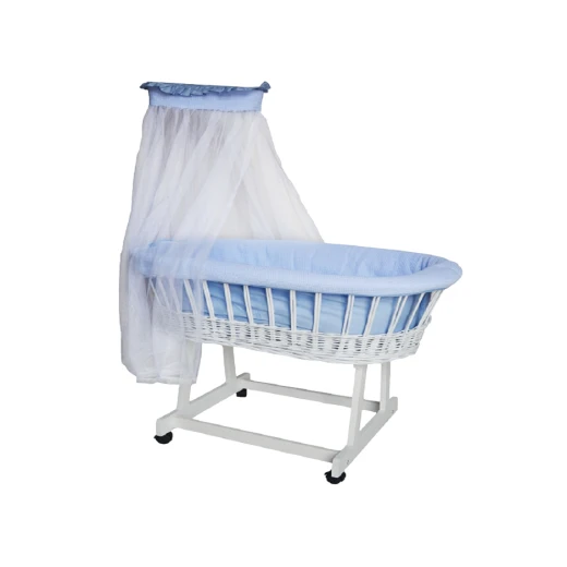 Zeta Classic Wicker Basket Crib,Blue Zeta Classic Wicker Basket Crib,Blue