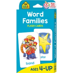 School Zone Word Families Flash Cards Educational Rhyming Words Learning for Kids 54 Cards Vocabulary Phonics