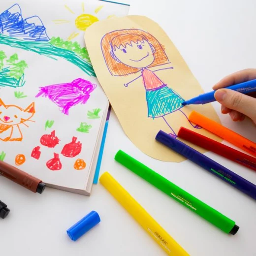 Bazic 8 Color Jumbo Triangle Washable Markers - Bazic - Image 3