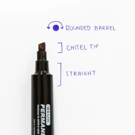 Bazic Black Chisel Tip Jumbo Permanent Marker (3/Pack) - Bazic - Image 2