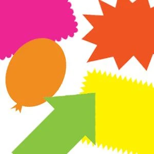 Bazic Fluorescent Pre-Cut Poster Board Shapes (5/pack) - Bazic - Image 2
