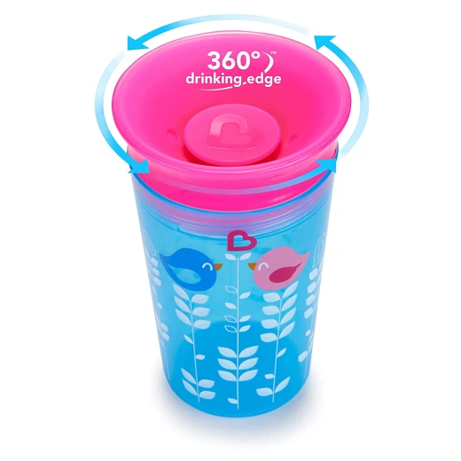 كوب للشرب ذو 360 درجة  - 266 مل, اللون الأزرق والزهري من مانشكن - منشكن - Image 2