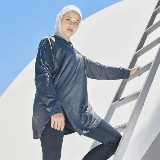 هودي نسائي مقاس حر من أر بي، رمادي غامق - أر بي - Image 6