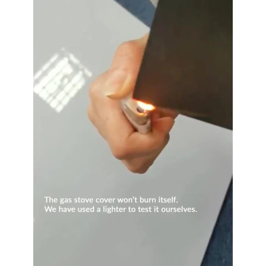 4  قطع غطاء لحماية موقد الغاز, باللون الأسود - Image 5