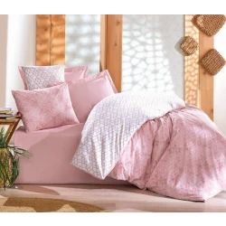 Nova Home "Best" Duvet Cover Rainforce Set, 100% Cotton, Pink