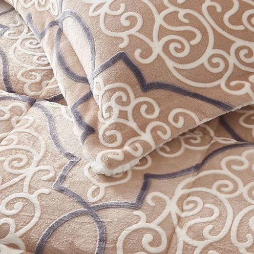 Nova Home Velvet Comforter Set, Beige, Jiande - Nova Home - Image 3