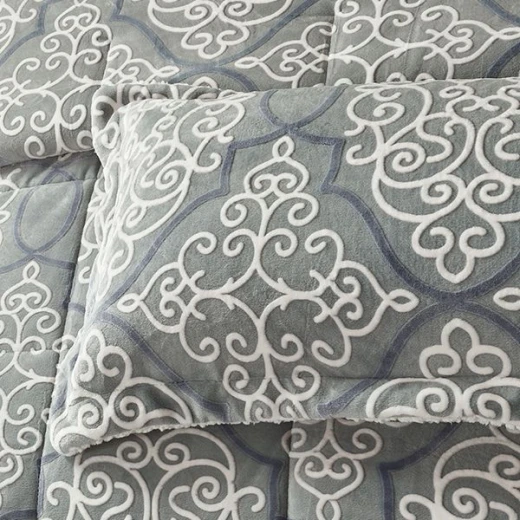 طقم لحاف مخمل - باللون الرمادي, مفرد من نوفا هوم - نوفا هوم - Image 2