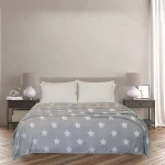 Nova Home Fleece Starry Warm & Soft Printed Flannel Blanket, King Size, Grey Color - Nova Home