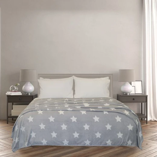 Nova Home Fleece Starry Warm & Soft Printed Flannel Blanket, King Size, Grey Color Nova Home Fleece Starry Warm & Soft Printed Flannel Blanket, King Size, Grey Color