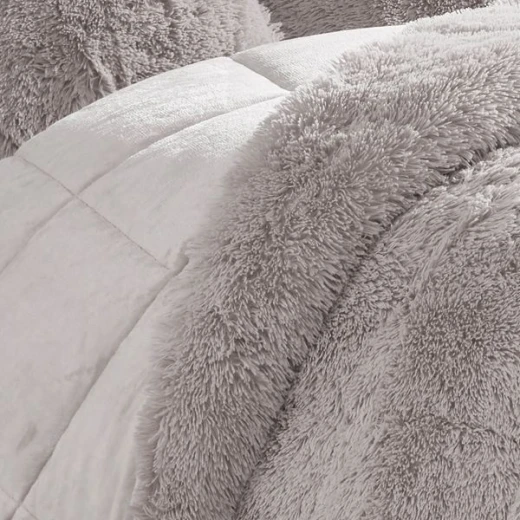 Nova Home Comforter Malea Winter Long Shaggy King Set, Grey, 6 Pieces - Nova Home - Image 3