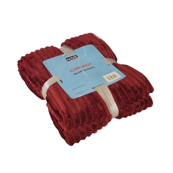 Nova Home Jaquard Cordroy Winter Soft Flannel Blanket, Burgandy, Twin - Nova Home