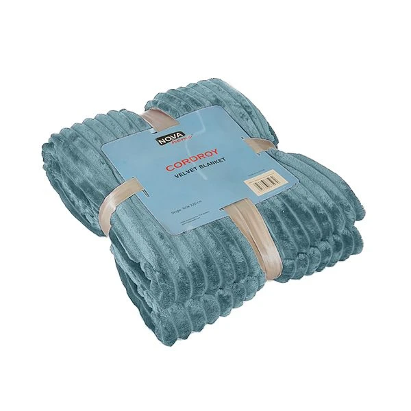 Nova Home Jaquard Cordroy Winter Soft Flannel Blanket, Turquoise, Twin - Nova Home
