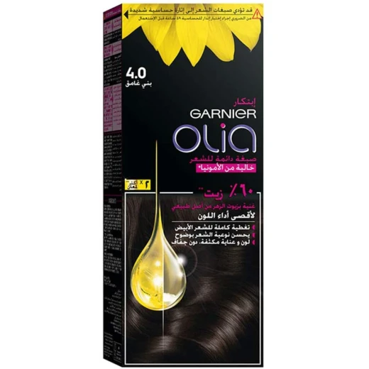 Garnier Olia Ammonia Permanent Hair Colour with 60% Oils, Number 4.0 - Garnier - Image 2